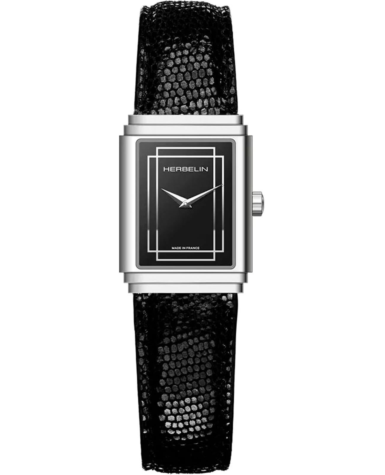 Herbelin Herbelin Art Deco 17577AP04N  17577AP04N кварцевые женские часы черный циферблат, браслет кожаный — вид спереди