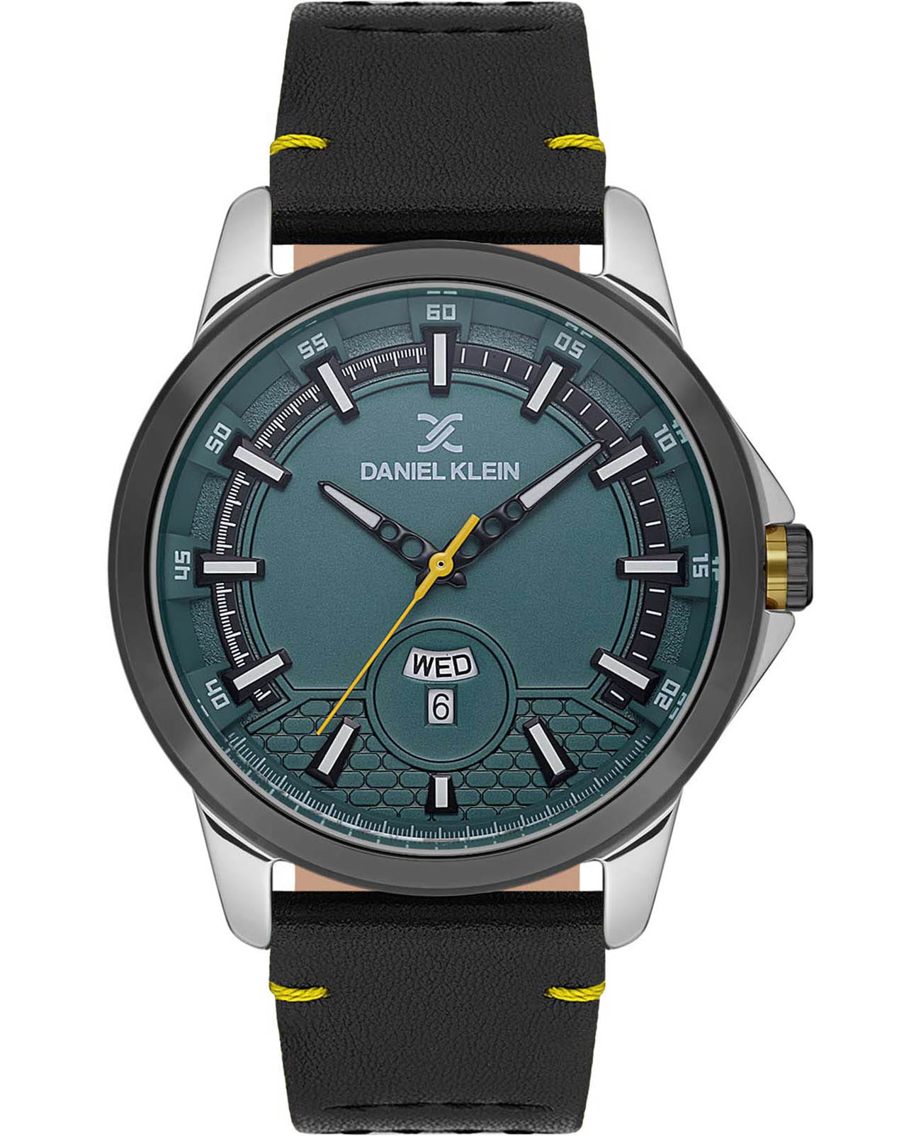 Daniel Klein Daniel Klein Premium DK.1.13737-2  DK.1.13737-2 кварцевые мужские часы зеленый циферблат, браслет кожаный — вид спереди