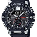 Casio Casio G-Shock GST-B300-1A GST G-Steel GST-B300-1A электронные мужские часы черный циферблат, браслет пластик — вид спереди