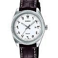Casio Casio Collection LTP-1302L-7B3  LTP-1302L-7B3 кварцевые женские часы белый циферблат, браслет кожаный — вид спереди