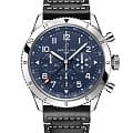 Breitling Breitling Super Avi B04 Chronograph GMT 46 Tribute To Vought F4U Corsair AB04451A1C1X1  AB04451A1C1X1 механические мужские часы синий циферблат, браслет кожаный — вид спереди