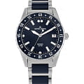 Jacques Lemans Jacques Lemans High Tech Ceramic 42-10B  42-10B кварцевые мужские часы синий циферблат, браслет сталь + керамические вставки — вид спереди