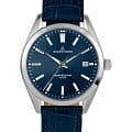 Jacques Lemans Jacques Lemans Classic 1-2143C  1-2143C кварцевые мужские часы синий циферблат, браслет кожаный — вид спереди