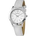 Jacques Lemans Jacques Lemans 1-1840B  1-1840B кварцевые женские часы белый циферблат, браслет кожаный — вид спереди