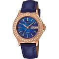 Casio Casio Sheen SHE-4800GL-2A  SHE-4800GL-2A кварцевые женские часы синий циферблат, браслет кожа + текстиль — вид спереди