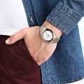 Casio Casio Collection MTP-1129G-7B mtp японские мужские часы на браслете сталь с ip покрытием боковой вид