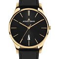 Jacques Lemans Jacques Lemans Classic 1-2124E  1-2124E кварцевые мужские часы черный циферблат, браслет кожаный — вид спереди