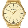 Casio Casio Collection LTP-E140GG-9BEF  LTP-E140GG-9B кварцевые женские часы бежевый циферблат, браслет сталь с ip покрытием — вид спереди