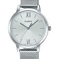 Casio LTP-E157M-7AEF  LTP-E157M-7AEF кварцевые женские часы серебристый циферблат, браслет нержавеющая сталь — вид спереди
