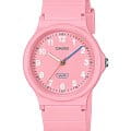 Casio Casio LQ-24B-4B  LQ-24B-4B автокварц (кинетик) женские часы розовый циферблат, браслет пластик — вид спереди