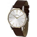 Jacques Lemans Jacques Lemans Classic 1-1938F  1-1938F кварцевые женские часы  серебристый циферблат, браслет кожаный — вид спереди
