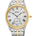 Seiko SEIKO  Discover More SRK048P1  SRK048P1 кварцевые мужские часы  белый циферблат, браслет нержавеющая сталь — вид спереди