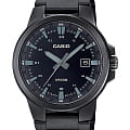 Casio Casio Collection MTP-E173B-1AVEF  MTP-E173B-1AVEF кварцевые мужские часы  черный циферблат, браслет нержавеющая сталь с ip-покрытием — вид спереди