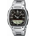Casio Casio Illuminator AW-81D-1A  AW-81D-1A кварцевые мужские часы черный циферблат, браслет 18-каратное желтое золото — вид спереди