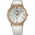 Orient Orient QC0H002W (FQC0H002W)  FQC0H002W  женские часы  перламутровый циферблат, браслет кожа + текстиль — вид спереди
