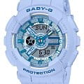 Casio Casio Baby-G BA-110YK-2A  BA-110YK-2A кварцевые женские часы  синий циферблат, браслет пластик — вид спереди