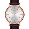 Tissot Tissot Everytime Gent T143.410.36.011.00 Everytime T1434103601100 кварцевые мужские часы  серебристый циферблат, браслет кожаный — вид спереди