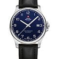 Swiss Military by Chrono Swiss Military by Chrono Сверхточные SM30200.26  SM30200.26 кварцевые мужские часы  синий циферблат, браслет кожаный — вид спереди