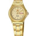 Orient Orient NQ1S002C (FNQ1S002C)  FNQ1S002C механические женские часы желтый циферблат, браслет  — вид спереди