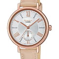 Casio Casio Sheen SHE-3066PGL-7BUEF  SHE-3066PGL-7B кварцевые женские часы белый циферблат, браслет кожаный — вид спереди