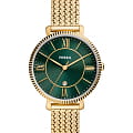 Fossil Fossil Jacqueline ES5242  ES5242 кварцевые женские часы зеленый циферблат, браслет нержавеющая сталь с ip-покрытием — вид спереди