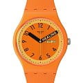 Swatch Swatch New Gent Biosourced SO29O700  SO29O700 кварцевые женские часы  оранжевый циферблат, браслет силикон — вид спереди