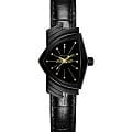Hamilton Hamilton Ventura S Quartz H24201730  H24201730 кварцевые мужские часы черный циферблат, браслет кожаный — вид спереди