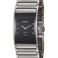 Rado Rado Integral R20785759  R20785759 кварцевые женские часы  черный циферблат, браслет сталь + керамические вставки — вид спереди