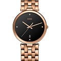 Rado Rado Florence Diamonds R48889714  R48889714 кварцевые женские часы  черный циферблат, браслет нержавеющая сталь с pvd-покрытием — вид спереди