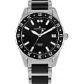 Jacques Lemans Jacques Lemans High Tech Ceramic 42-10A  42-10A кварцевые мужские часы черный циферблат, браслет сталь + керамические вставки — вид спереди