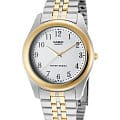 Casio Casio Collection MTP-1129G-7B  MTP-1129G-7B кварцевые мужские часы  белый циферблат, браслет сталь с ip покрытием — вид спереди