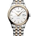 Longines Longines Flagship L4.374.3.90.7  L43743907 механические женские часы  белый циферблат, браслет нержавеющая сталь с pvd-покрытием — вид спереди
