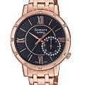 Casio Casio Sheen SHE-3046PG-8AUER  SHE-3046PG-8A кварцевые женские часы черный циферблат, браслет сталь с ip покрытием — вид спереди