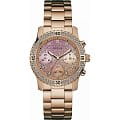 Guess Guess W0774L3  W0774L3 кварцевые женские часы  розовый циферблат, браслет 18-каратное желтое золото — вид спереди