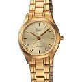 Casio Casio Collection LTP-1275G-9A  LTP-1275G-9A кварцевые женские часы золотой циферблат, браслет сталь с ip покрытием — вид спереди