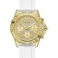 Guess Guess Sport Majesty GW0772L3  GW0772L3 кварцевые женские часы  золотой циферблат, браслет силикон — вид спереди