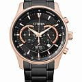 Citizen Citizen Chronograph AN8196-55E  AN8196-55E кварцевые мужские часы  черный циферблат, браслет нержавеющая сталь с ip-покрытием — вид спереди