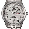 Orient Orient RA-AB0008S1  RA-AB0008S механические мужские часы белый циферблат, браслет нержавеющая сталь — вид спереди