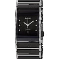 Rado Rado Integral Diamonds R20757759  R20757759 кварцевые мужские часы черный циферблат, браслет сталь + керамические вставки — вид спереди