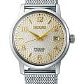 Seiko Seiko Presage SRPF37J1  SRPF37J1 с ручным заводом мужские часы бежевый циферблат, браслет нержавеющая сталь — вид спереди