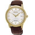 Seiko Seiko Presage SRPA14J1  SRPA14J1 кварцевые мужские часы  белый циферблат, браслет кожаный — вид спереди