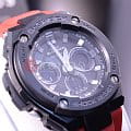 Casio Casio G-Shock GST-W300G-1A4 электронные мужские часы часы, крупный план черный циферблат