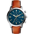 Fossil Fossil Carlie  FS5279  FS5279 кварцевые мужские часы синий циферблат, браслет кожа + текстиль — вид спереди