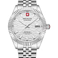 Swiss Military Hanowa Swiss Military Hanowa Master Diligenter SMWGL0005402  SMWGL0005402 механические мужские часы  серебристый циферблат, браслет нержавеющая сталь — вид спереди