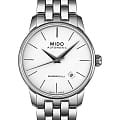 Mido Mido Baroncelli II Gent M8600.4.76.1  M86004761 механические мужские часы белый циферблат, браслет нержавеющая сталь — вид спереди