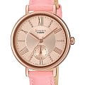Casio Casio Sheen SHE-3066PGL-4AUEF  SHE-3066PGL-4A кварцевые женские часы  розовый циферблат, браслет кожаный — вид спереди