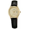 Orient Orient SZ3N001C (FSZ3N001C)  FSZ3N001C  женские часы желтый циферблат, браслет кожа + текстиль — вид спереди