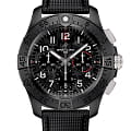 Breitling Breitling Avenger B01 Chronograph 44 Night Mission SB0147101B1X1  SB0147101B1X1 механические мужские часы черный циферблат, браслет кожаный — вид спереди