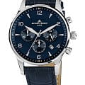 Jacques Lemans Jacques Lemans 1-1654ZC  1-1654ZC кварцевые мужские часы синий циферблат, браслет кожаный — вид спереди