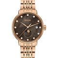 Rado Rado Coupole Diamonds Moonphase R22885903  R22885903 кварцевые женские часы коричневый циферблат, браслет нержавеющая сталь с pvd-покрытием — вид спереди